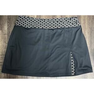Golfher Skirt Skort Black with Black/White Geometric Pattern Size Large